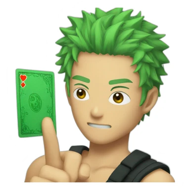 Zoro with a card sticker