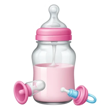 baby Milk bottle beside pacifier sticker