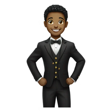 smiling boy in formal attire sticker