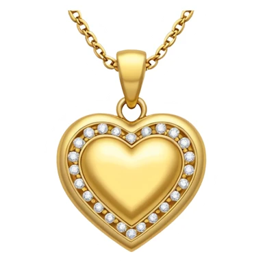 gold pendant with a diamond heart sticker