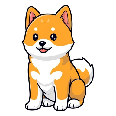 adorable black Shiba Inu puppy full body pose sticker