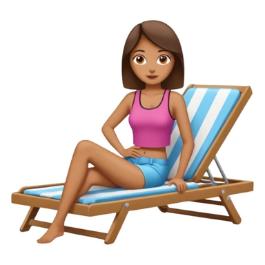 woman sitting on a sunbed - she must be dressed normally sticker