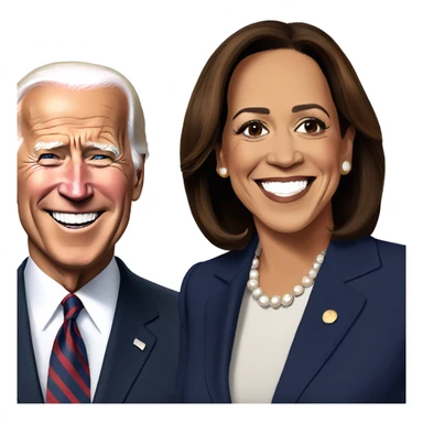 Kamala harris smiling with joe biden sticker