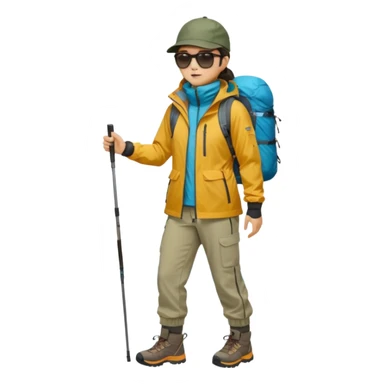 남미 여행에 가는 한국인의 전신을 그려줘! 바로 하이킹 갈 수 있을 정도로 잘 입은!

상체

🧥 방풍·방수 재킷 (고지대·우유니 필수)

👕 얇은 레이어드 2~3벌 (일교차 대비)

하체

👖 편한 바지(청바지 X, 스트레치 추천)

신발

👟 접지력 좋은 운동화 (마추픽추 필수)

🥾 우유니: 방수 신발 or 장화

악세사리

🧣 넥워머·모자 (아침/저녁 체감 -5~10도)

🕶️ 선글라스 (우유니·사막지역 눈부심 강함)
 sticker