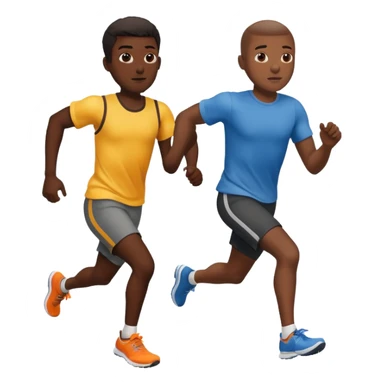 black man chasing a kid sticker