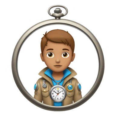 future Explorer with futuristic pocket watch sticker