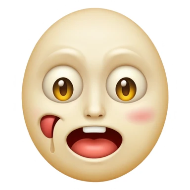 unsettling freaky emoji with distorted face sticker