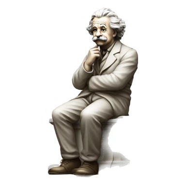 sitting philosopher-statue as albert einstein lean on hist fist sticker
