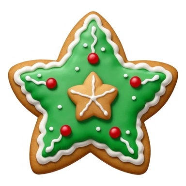 christmas ginger star cookie sticker