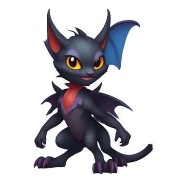  Kawaii Edgy Cool Vampiric Beautiful Noivern-Nargacuga-Litten with big Bat Ears full body sticker