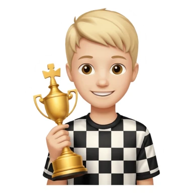 Kid with trophy, Chess club. sticker