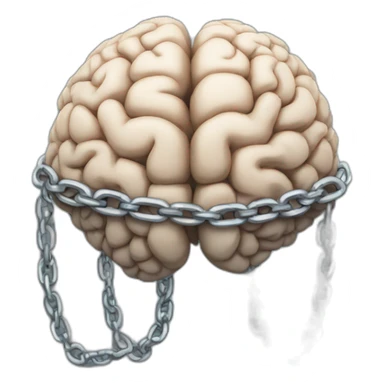 brain wrapped in thick chains sticker