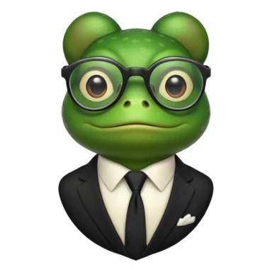 frog with tie and glasses sticker