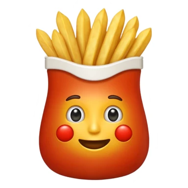 Generar papas fritas sueltas con un botecito de catsup a su lado sticker