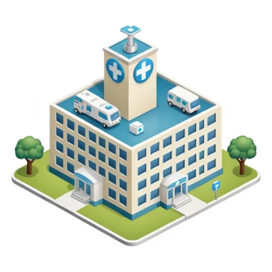 hospital isometric view sticker