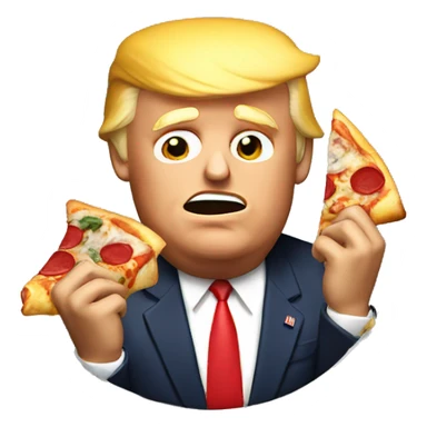 Donald Trump eating a pizza  sticker