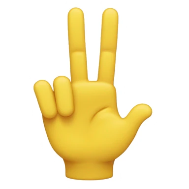 Yellow hand with index middle and ring finger together tumb finger and pinky finger are closed sticker