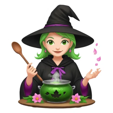 green witch cooking potion😈🌸 sticker