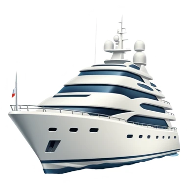 large yacht facing to the left on white background sticker