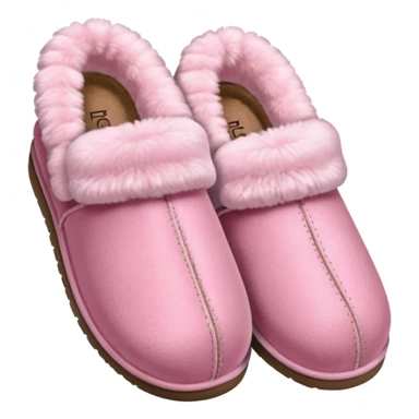 Pink ugg slippers that r low and fuzzy but a light pink sticker