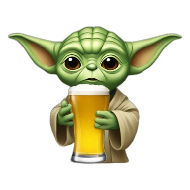 Yoda boit une bière sticker