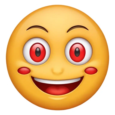 create emoji with red eyes and grin sticker