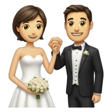 Un homme qui propose un mariage à une femme sticker