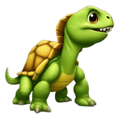 Tortue sur dinosaures sticker