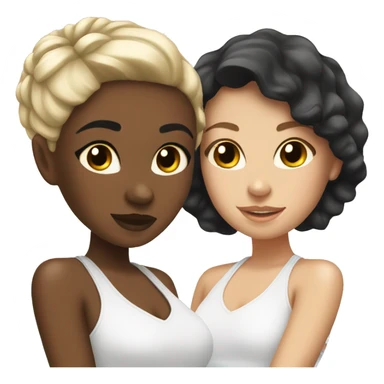 Blonde girl and brunette girl spa day sticker