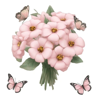 Pale pink bouquet with butterflies sticker