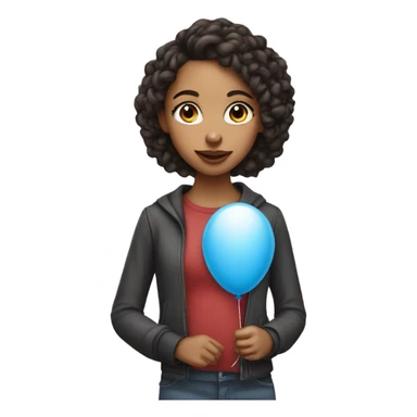 Lightskin girl holding a balloon  sticker