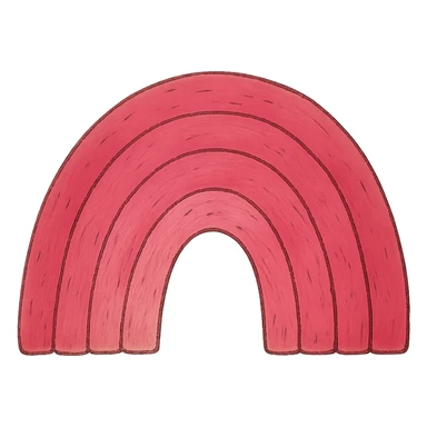 ghibli style icon of a bold pink rainbow sticker