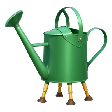 give me a watering can with legs. anthropomorphise the can sticker