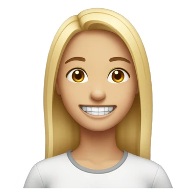 A girl with braces sticker