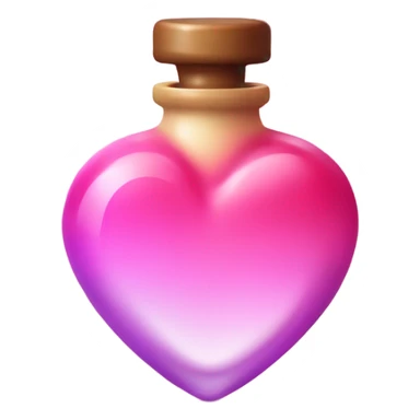 Pink ombre heart shaped potion bottle with liquid  sticker