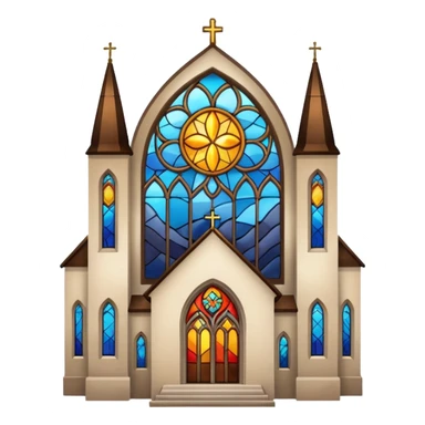 church with stained glass sticker