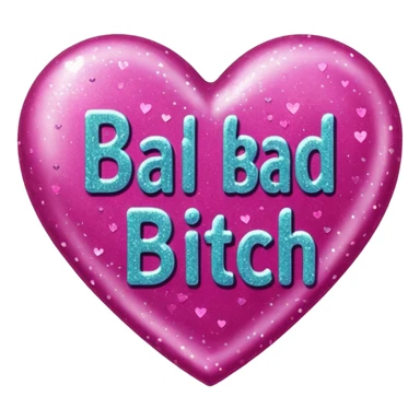 Bad bitch words written inside heart sticker