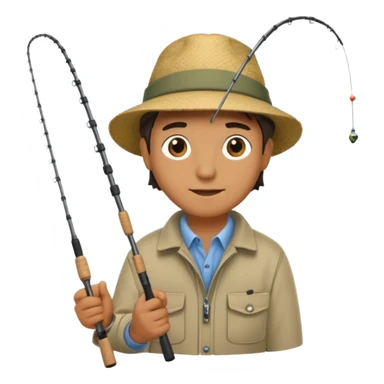 man casting a fishing rod sticker