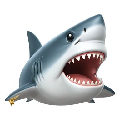 shark wearing a gold chain sticker