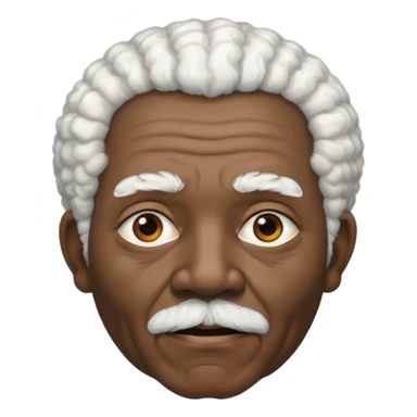 old man with white afro hair and black skin sticker
