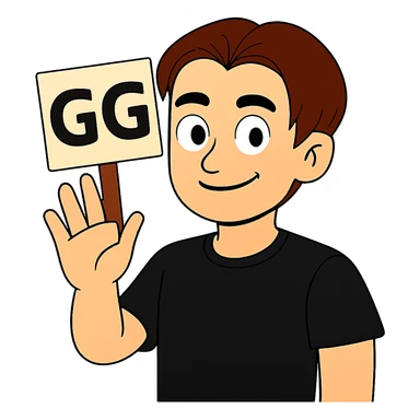 Edit the second image to have the same hairstyle and hair color as the person in the first image, and make the person hold the sign as in the first image. Keep everything else unchanged. Transparent background. sticker