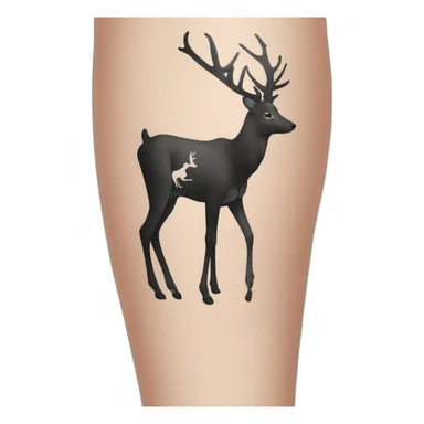 Man with cerf tattoo on leg sticker
