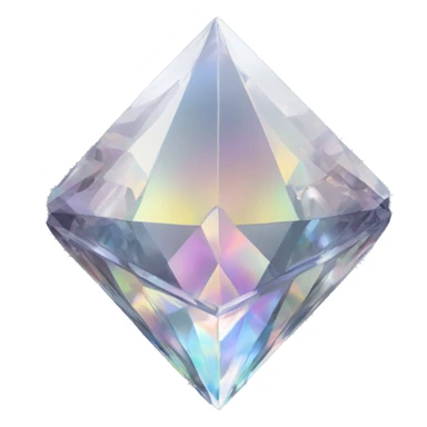 Pyramid-shaped 56-carat iridescent diamond crystal sticker