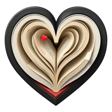  black and white heart + books sticker
