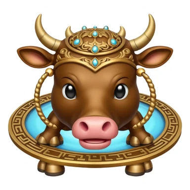 İnek kafalı ayakları olan satürn sticker