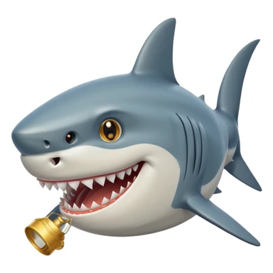 Shark with golden cilinder on his head smiling sticker