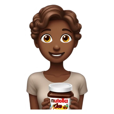girl-brownlocks-eating-nutella sticker
