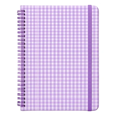 Cute  journal cover, pastel purple gingham pattern
Handwritten feminine typography, soft aesthetic, cozy girl vibe
Clean product mockup, minimal shadows, lifestyle stationery style sticker