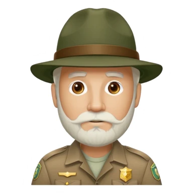 Male Park Ranger with white beard  sticker