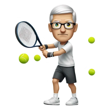 Tim Cook playing tennis sticker